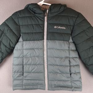 Columbia Green Hooded Puffer Jacket Kids 4T